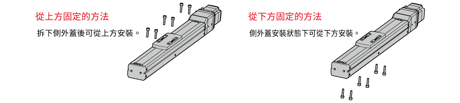 東方馬達 Oriental motor_電動模組_電動滑台 EZSH_可選擇設置方法、安裝方法